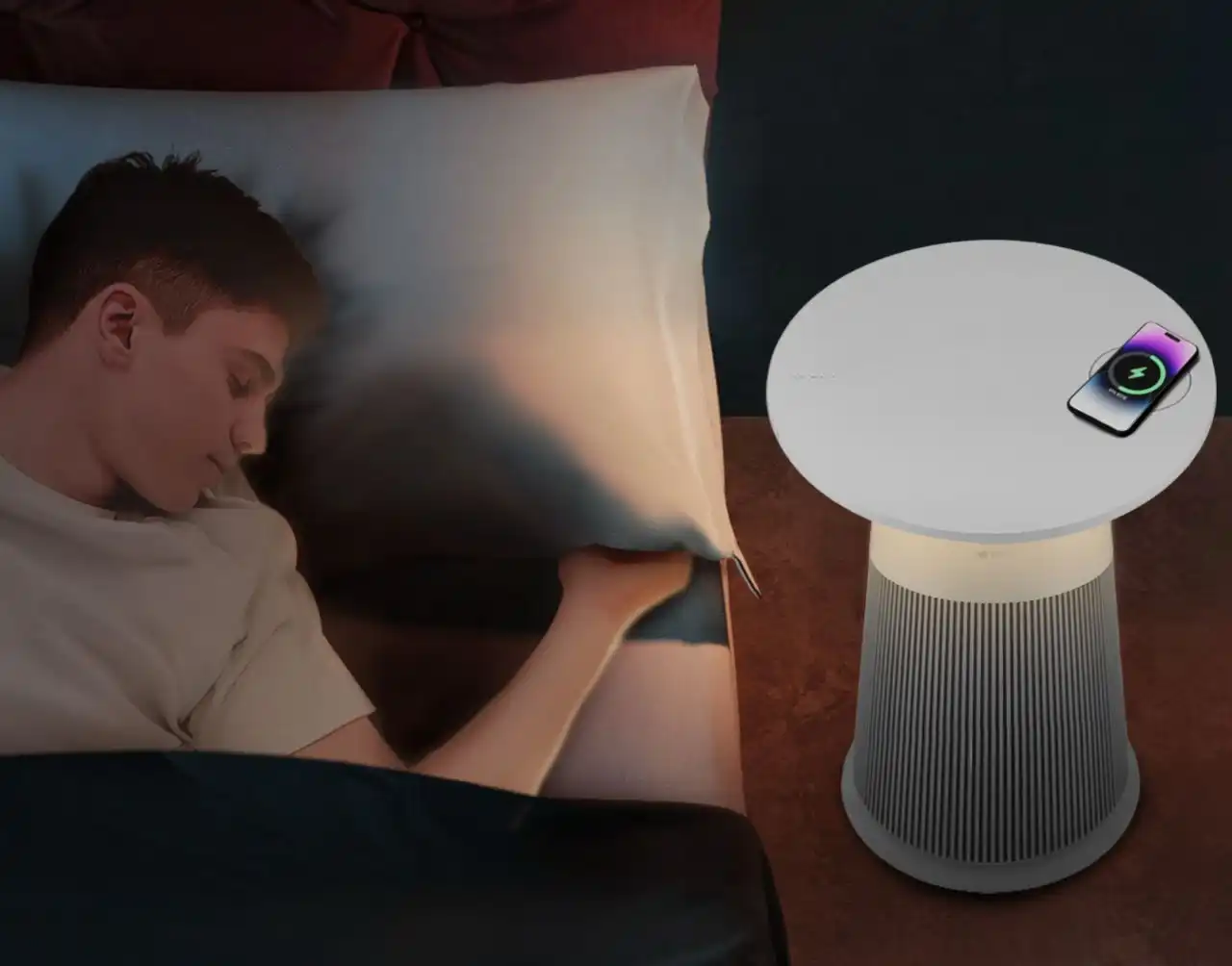 LG Air Purifier in bedroom